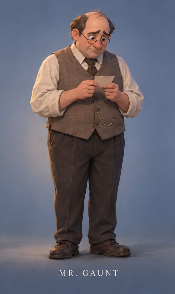 Mr. Gaunt reading a letter